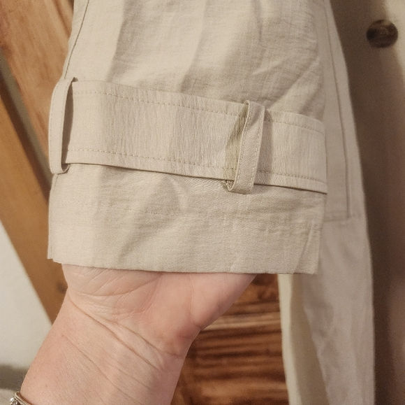 Chicos Double Breasted Trench Coat Size L w/belt - Picture 3 of 12